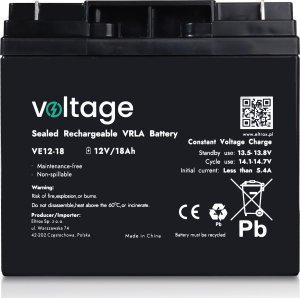 voltage Akumulator AGM Voltage 12V 18Ah VE12-18 3