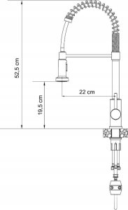 Bateria kuchenna Steiner ALICE SteelQ stalowa bateria kuchenna chrom z funkcją prysznica oraz stop, wyciągana wylewka 2