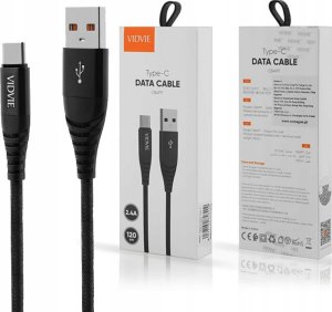 Kabel USB Vidvie USB-A - USB-C 1.2 m Czarny (GSMA0129) 2