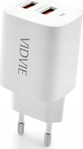 Ładowarka Vidvie Ładowarka sieciowa VIDVIE PLE250C 2.4A 2xUSB   Kabel Type-C (Biała) 8