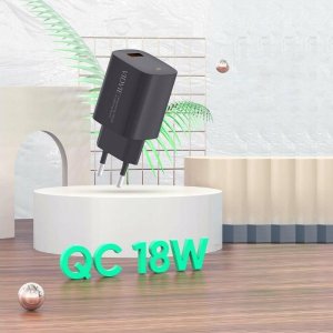 Ładowarka Vidvie Ładowarka sieciowa VIDVIE PLE249 1XUSB   Kabel TYPE C QC 3.0 18W (Czarna) 2