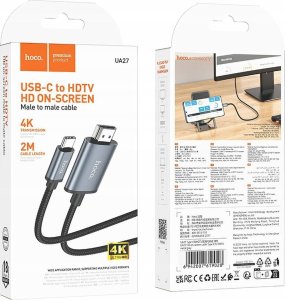 Kabel Hoco HOCO kabel Typ C do HDMI 4K 30Hz UA27 2 m stalowy szary 4