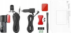 Wideorejestrator Hoco kamera samochodowa z ekranem + kamera tylna 2K DV8 czarna 2