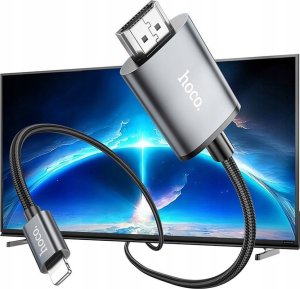 Kabel Hoco HOCO kabel Lightning do HDMI 1080p UA27 2 m stalowy szary 2
