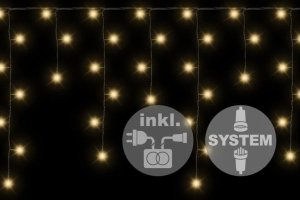 Lampki choinkowe Nexos Diled lampki oświetleniowe wygląd deszczu - 180 LED ciepły biały + zasilanie 1