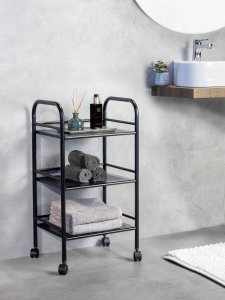 Wenko Metalowy wózek łazienkowy, 3 poziomy na kółkach 2