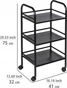 Wenko Metalowy wózek łazienkowy, 3 poziomy na kółkach 7