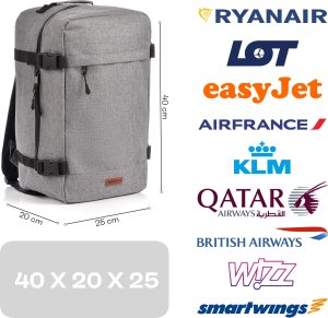 Meteor Plecak kabinowy Meteor Hermod 20 l szary melanż Uniwersalny 8