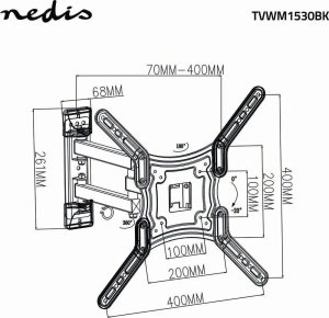 Nedis Nedis TVWM1530BK uchwyt do telewizorów 139,7 cm (55") Czarny 5