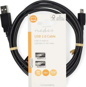 Kabel USB Nedis USB-A - miniUSB-B 3 m Czarny (CCGL60300BK30) 3