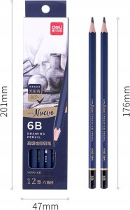 Deli Ołówki do szkicowania 6B Nuevo 12szt DELI 3