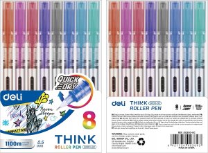 Deli Pióro kulkowe Think 0,5mm 8 kolorów DELI 1