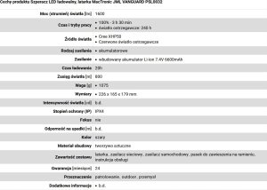 MacTronic Mactronic 1600lm įkraunamas prožektorius Vanguard JML PSL0032 6