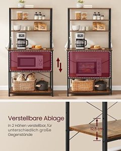 Półka Kuchenna, Stojąca Półka Do Kuchni, Półka Mikrofalowa, Stojąca, 6 Półek I 6 Haczyków, Do Kuchenki Mikrofalowej, Stalowa Ram 4