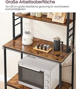 Półka Kuchenna, Stojąca Półka Do Kuchni, Półka Mikrofalowa, Stojąca, 6 Półek I 6 Haczyków, Do Kuchenki Mikrofalowej, Stalowa Ram 6