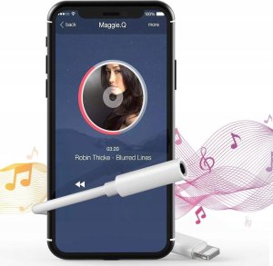 Adapter USB Apple Lightning - Jack 3.5mm Biały (CHS-1001) 3