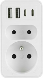 Plastrol ROZGAŁĘŹNIK DWUKROTNY 2xUSB + 2xUSB C 1