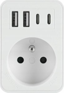 Plastrol ROZGAŁĘŹNIK JEDNOKROTNY 2xUSB + 2xUSB C 1