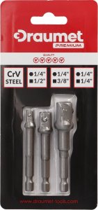DRAUMET DRAUMET PREMIUM Adaptery z 1/4" HEX na 1/2, 3/8, 1/4" kwadrat one size 2