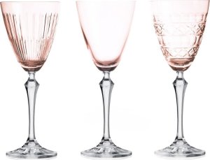 Crystal Julia Crystal Julia Kieliszki do wina komplet 3 sztuk różowe Veranda 1