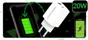 Ładowarka Vidvie ZESTAW | SZYBKA ŁADOWARKA SIECIOWA DO iPhone USB TYPE-C   KABEL | 3000mA 4