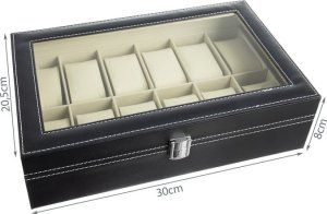 Iso Trade Organizer na zegarki 12 przegródek Etui Kuferek na bizuterię, bransoletki 6