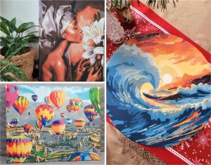 Norimpex Malowanie po numerach - Pies w kwiatach 40x50cm 2