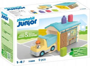 Playmobil PLAYMOBIL 71686 Junior: Truck with sorting garage, construction toy 1
