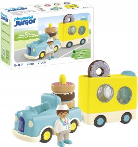 Playmobil PLAYMOBIL 71702 Junior: Crazy Donut Truck with Stacking and Sorting Function, Construction Toy 1