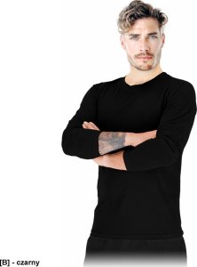 R.E.I.S. TS-PORTO-LS - T-shirt z siateczki męski dzianina 100% poliester 130-135 g/m2 krągły dekolt długi rękaw - czarny 2XL 1