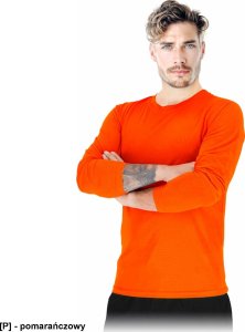 R.E.I.S. TS-PORTO-LS - T-shirt z siateczki męski dzianina 100% poliester 130-135 g/m2 krągły dekolt długi rękaw - pomarańczowy XL 1
