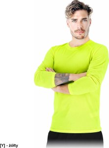 R.E.I.S. TS-PORTO-LS - T-shirt z siateczki męski dzianina 100% poliester 130-135 g/m2 krągły dekolt długi rękaw - żółty M 1