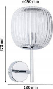 Kinkiet Paulmann Kinkiet ścienny łazienkowy RUYA E14 max.20W IP44 230V chrom / szkło 7