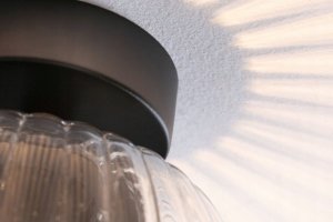Lampa sufitowa Paulmann Oprawa sufitowa łazienkowa RUYA E14 max.20W IP44 230V czarny matowy / szkło 3