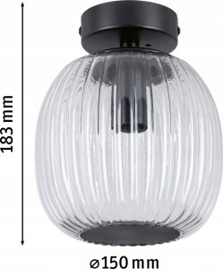 Lampa sufitowa Paulmann Oprawa sufitowa łazienkowa RUYA E14 max.20W IP44 230V czarny matowy / szkło 4
