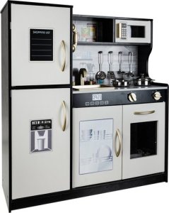 Kruzzel Kuchnia drewniana dla dzieci, dżwięki, światło, akcesoria Patelnia, garnek, łyżki 3