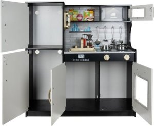 Kruzzel Kuchnia drewniana dla dzieci, dżwięki, światło, akcesoria Patelnia, garnek, łyżki 5