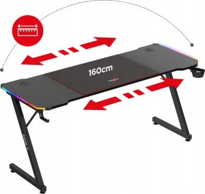 Biurko Huzaro Biurko Gamingowe Komputerowe Huzaro Hero 4.8 Rgb Led 160 Cm + Podkładka 7