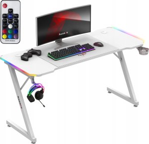 Biurko Huzaro Biurko Gamingowe Komputerowe Huzaro Hero 3.3 White Rgb + Podkładka Xxl 1