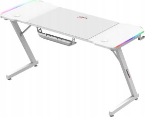 Biurko Huzaro Biurko Gamingowe Komputerowe Huzaro Hero 3.3 White Rgb + Podkładka Xxl 8