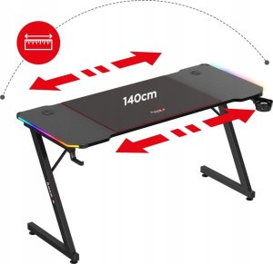 Biurko Huzaro Hero 3.3 RGB Czarne 140 cmx60 cm 8
