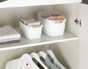 Wenko Pojemnik plastikowy z drewnianą rączką, 18 x 15,5 x 33,5 cm, WENKO 54019100 4