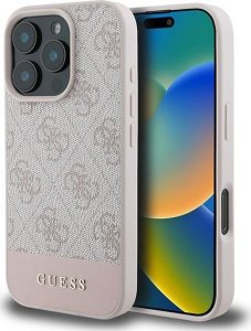 Guess Guess GUHCP16XG4GLPI iPhone 16 Pro Max 6.9" różowy/pink hardcase 4G Bottom Stripe 1