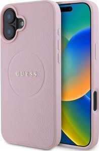 Guess Guess GUHMP16MPGHSMMP iPhone 16 Plus 6.7" różowy/pink hardcase Grained Ring MagSafe 1