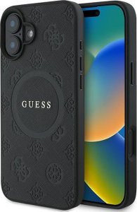 Guess Guess GUHMP16MPSAPSMEK iPhone 16 Plus 6.7" czarny/black hardcase Saffiano Peony Classic Logo MagSafe 1