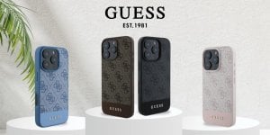 Guess Guess GUHCP16SG4GLGR iPhone 16 6.1" szary/grey hardcase 4G Bottom Stripe 1