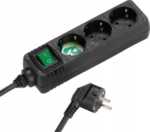 Kabel zasilający Vivanco Vivanco extension cord 3 sockets 1.4m, black (27015) 1