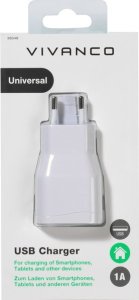 Ładowarka Vivanco Vivanco USB charger 1A, white (38348) 2
