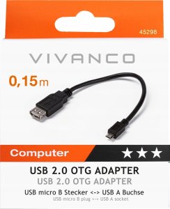 Kabel USB Vivanco microUSB - USB-A 0.15 m Czarny (45298) 4