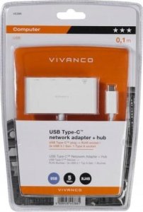 Adapter USB Vivanco adapter USB-C - LAN + hub 3-port (45388) 2